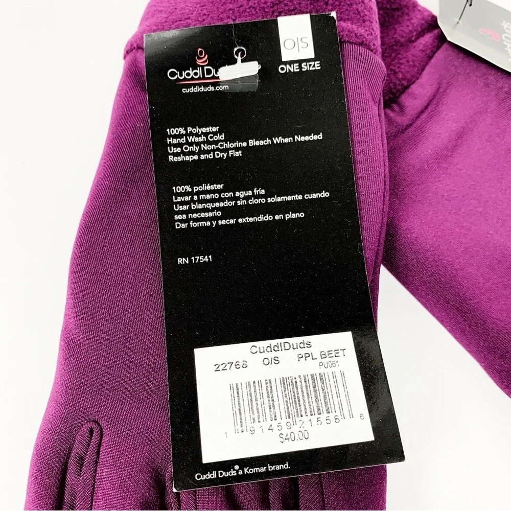 Cuddl Duds Purple Glove & Ear Muff Set • Touchscreen Gloves • Cozy Winter Gift